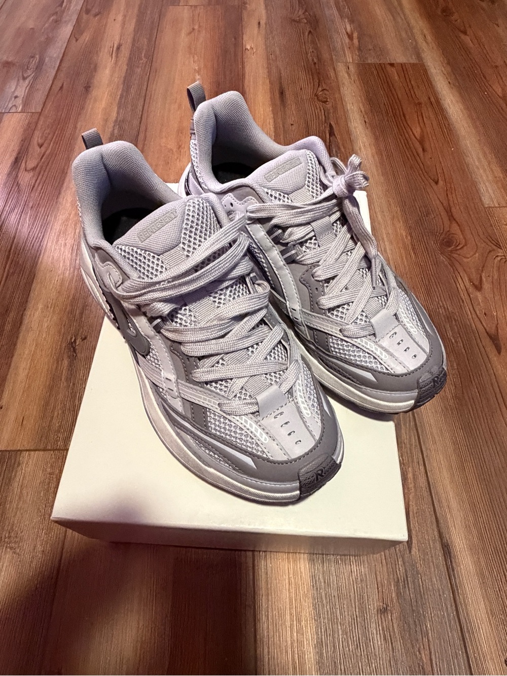 Chunky Light Gray Mesh Sneakers Represent Clo Storm Runners 9.5 men NEW